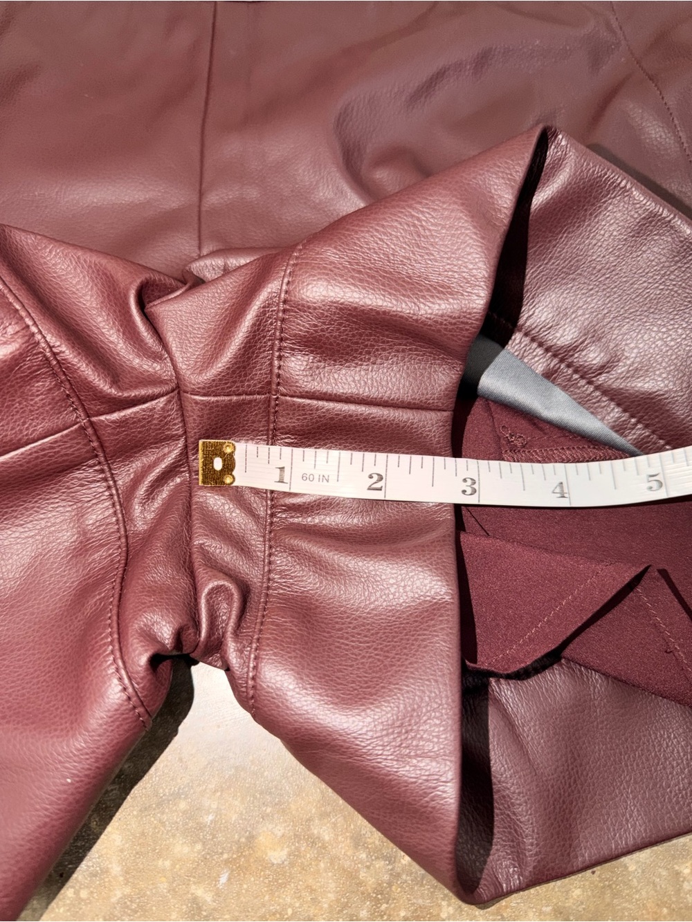 Marie Oliver Faux Leather Shorts Brown Burgundy High Rise 0 Game Day Fall Photos - Picture 7 of 10